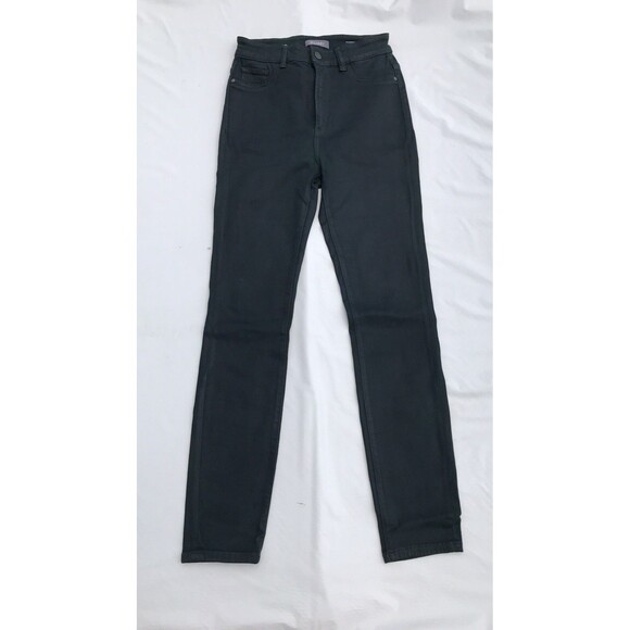 DL1961 Mara Striaght Mid Rise Sculpt Ankle Dark Green Denim Jeans Size 28 - Picture 1 of 8